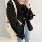 Collar-detail Belted-sleeve Jacket
