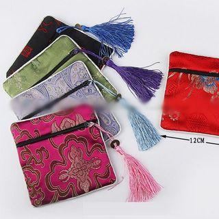 Embroidery Tasseled Pouch
