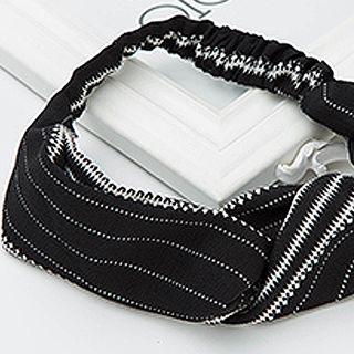 Knotted Dot Elastic Hair Band Black - One Size