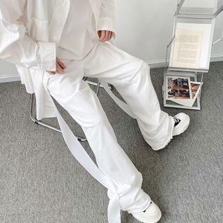 High-waist Strappy Wide-leg Pants
