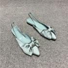 Pointed Bow Slingback Flats