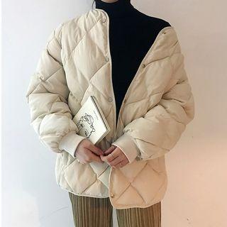 Plain Quilted Loose-fit Jacket