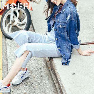 Slit Wide Leg Cropped Jeans