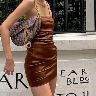Plain Square Neck Sheath Mini Dress