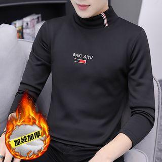 Long-sleeve Embroidered Turtleneck Top