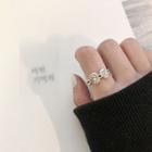 Cartoon Lettering Open Ring Silver - One Size