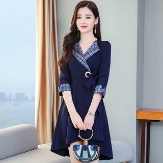 High-low 3/4-sleeve A-line Dress