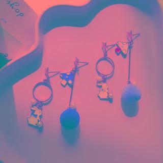 Rabbit Asymmetrical Drop Earring