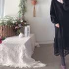 Lace-hem Fleece-lined Pullover Dress