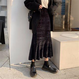 Mermaid Velvet Midi Skirt