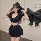 Short-sleeve V-neck Top / Skorts
