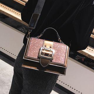 Buckled Sequined Crossbody Bag