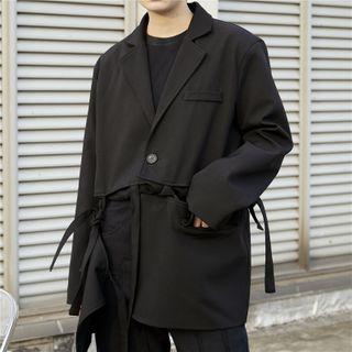 Tie-strap Single-button Blazer