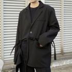 Tie-strap Single-button Blazer