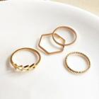 Set Of 4: Ring 21041604 - Gold - One Size