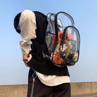 Clear Zip Backpack Black - One Size