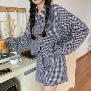 Check Long-sleeve Shirt / Check Shorts