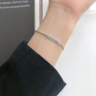 925 Sterling Silver Bar Bracelet Sl0199 - Silver - One Size