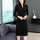 Long-sleeve Straight-fit Knit Dress