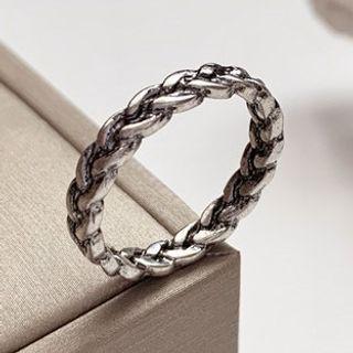 Faux Braided Alloy Ring Silver - One Size