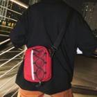 Mesh Pocket Criss-cross Strap Crossbody Bag