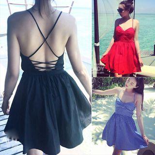 Open Back Halter Dress