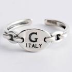 925 Sterling Silver Lettering Open Ring S925 Sterling Silver - Lettering - One Size
