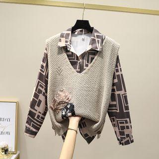 Sweater Vest / Patterned Shirt / Set