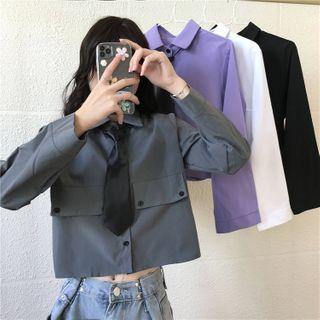 Plain Cargo Cropped Shirt
