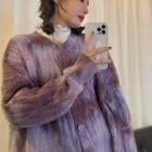 Tie-dyed Cable Knit Cardigan