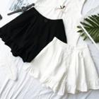 Plain Ruffle Linen Skort