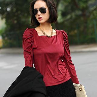 Square-neck Long-sleeve Top
