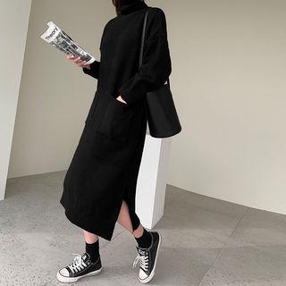 Turtleneck H-line Knit Dress
