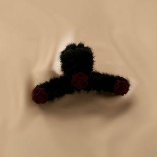 Chenille Hair Clamp Black - One Size