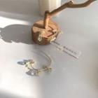 Faux Crystal Open Hoop Earring 1 Pair - 925 Silver - Ear Pin - Silver - One Size