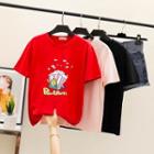 Short-sleeve Popcorn Print T-shirt