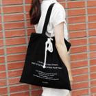 Drawstring Canvas Shopper Bag Black - One Size