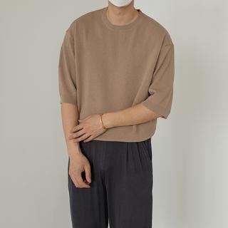 Knit Round-neck Short-sleeve Top