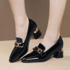 Block-heel Pointed Loafers