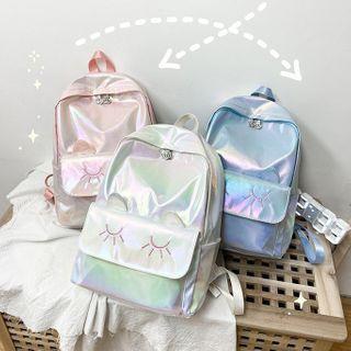 Embroidered Iridescent Backpack