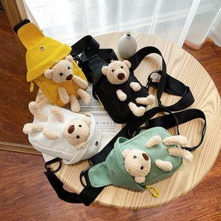 Bear Plush Canvas Sling Bag