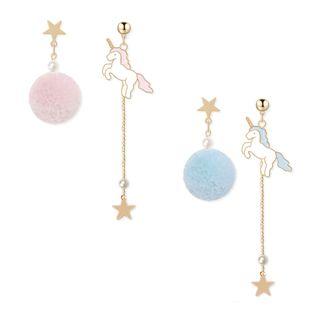Alloy Unicorn & Bobble Dangle Earring