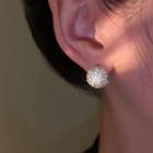 Rhinestone Circle Hoop Earring 1 Pair - Gold - One Size