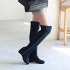Elastic Over The Knee Wedge Boots
