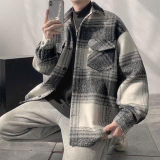 Gingham Wool Shirt Jacket