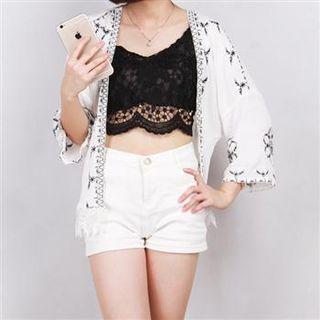 Cropped Lace Spaghetti Strap Top