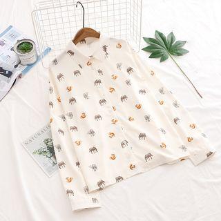 Animal Print Shirt Off-white - One Size