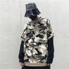 Mock Two Piece Camo Panel Top As Shown In Figure - One Size