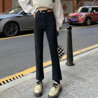 Applique Cropped Boot-cut Jeans