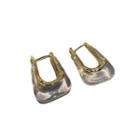 Hook Earring 1 Pair - S925 Silver Needle - Gold & Transparent - One Size
